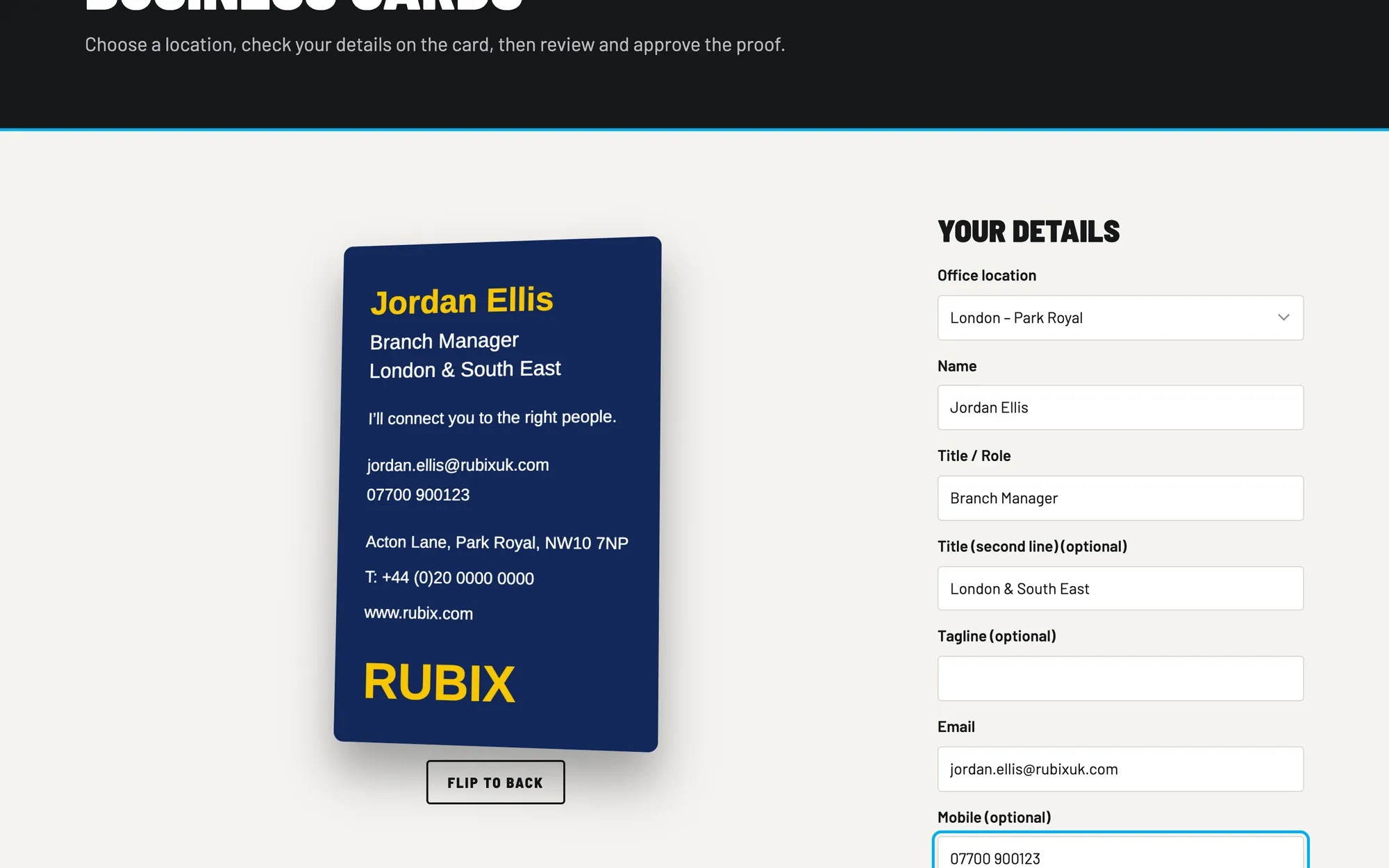 The card editor in the light theme